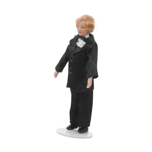 UPKOCH Porzellan Miniatur Bräutigam Figur im Anzug Realistische Dollhouse Dekoration Langlebiges Keramisches Modell Verarbeitung Stabiler Stand für Puppenhaus Zubehör von UPKOCH
