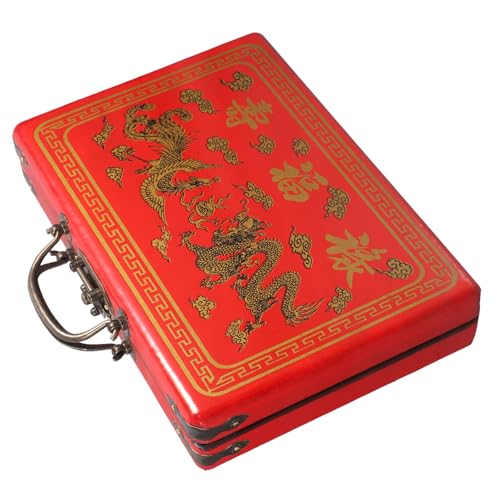 UPKOCH Praktische Vintage Holz Mahjong Box mit Tragegriff Stilvoller Aufbewahrungskasten mit Deckel Robustes Geschenk für Zuhause und Freunde Multifunktionaler Organizer für Mahjong und UPKOCH Praktische Vintage Holz Mahjong Box mit Tragegriff Stilvoller Aufbewahrungskasten mit Deckel Robustes Geschenk für Zuhause und Freunde Multifunktionaler Organizer für Mahjong und von UPKOCH