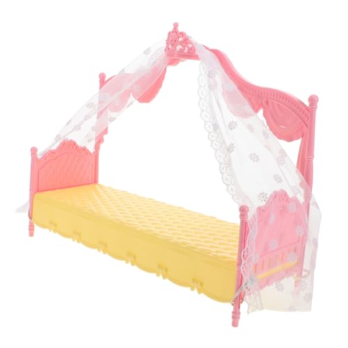 UPKOCH Mini Puppenhaus Bett Prinzessin Spielzeug Mit Schlaf Baldachin Miniatur Möbel Für Pretend Play UPKOCH Mini Puppenhaus Bett Prinzessin Spielzeug Mit Schlaf Baldachin Miniatur Möbel Für Pretend Play von UPKOCH