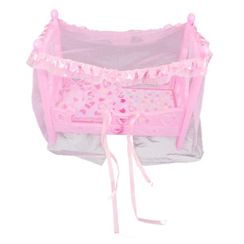 UPKOCH Prinzessinnenbett Puppenwagen Puppenzubehör Puppen Für Mädchen Mini Puppenhaus Puppenhauszubehör Puppenhausmöbel Puppenwagen Puppenmöbel Puppenbett Rosa Kunststoff von UPKOCH