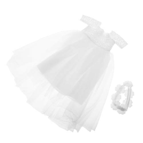 UPKOCH Puppen Hochzeitskleid Weiß Elegantes Brautkleid Kleidungsset für Große Puppen Sammler von UPKOCH