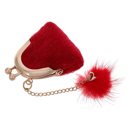 UPKOCH Puppen-Schmuckbeutel Miniaturdekoration Hauspuppe Dollhouse Decor Mini- optionale Puppen für puppentasche süße Handtasche Mini-Puppen-Geldbörse Flaum rot von UPKOCH