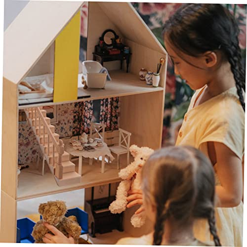 UPKOCH Puppenhaus Handlauf Mini Treppendekoration Zubehör Wohnkultur winzige Treppen viktorianische puppenhausmöbel Treppengeländer im Innenbereich Treppenpuppe Puppenhaustreppe hölzern von UPKOCH