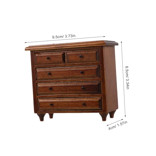 UPKOCH Puppenhaus Kommode Schreibtisch Aufbewahrungsschrank Mini Schrank Ornament Vintage Puppenhausmöbel Puppenhaus Vitrine Mini Puppenhausmöbel Schrank Vintage Dekoration von UPKOCH