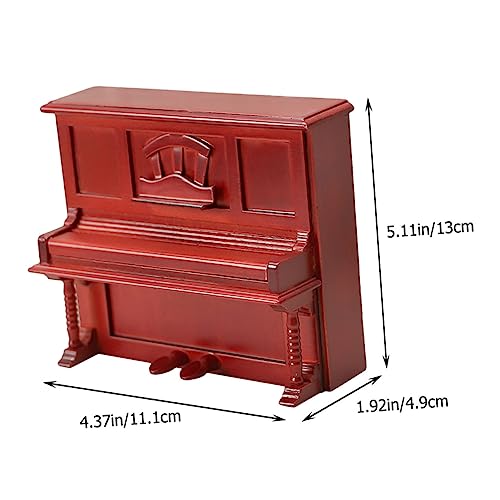UPKOCH Puppenhaus Miniatur Klavier Modell Retro Rotes Holz DIY Puppenhaus Zubehör Musikinstrument Kreative Bastelidee für Miniaturliebhaber von UPKOCH