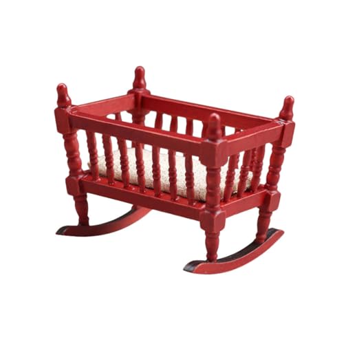 UPKOCH Puppenhaus Möbel Dekorative Rote Krippe für Kinderzimmer Puppenstube Zubehör Realistische Mini Babywiege Spielhaus Ausstattung UPKOCH Puppenhaus Möbel Dekorative Rote Krippe für Kinderzimmer Puppenstube Zubehör Realistische Mini Babywiege Spielhaus Ausstattung von UPKOCH