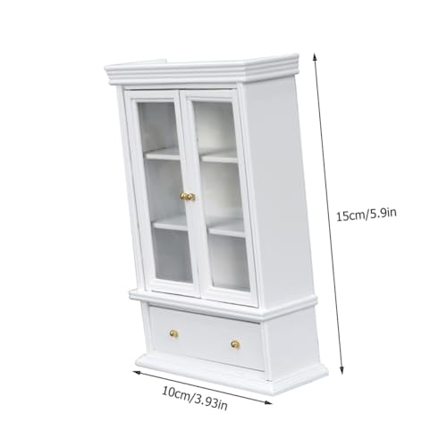 UPKOCH Puppenhaus Möbel Modell Elegante Vintage Doppeltüriger Aufbewahrungsschrank für Mini Häuser Wohnzimmer Dekoration von UPKOCH