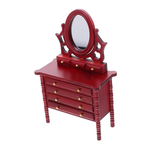 UPKOCH Puppenhaus Schlafzimmermöbel aus Holz Vintage Rotes Holz Praktische Aufbewahrung Realistische Spiegelreflexion Zubehör für Mädchen UPKOCH Puppenhaus Schlafzimmermöbel aus Holz Vintage Rotes Holz Praktische Aufbewahrung Realistische Spiegelreflexion Zubehör für Mädchen von UPKOCH