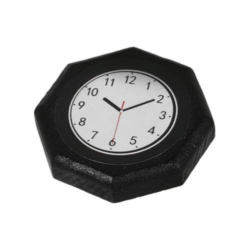 UPKOCH Puppenhaus-Wanduhr Holz Uhr kleine wanduhr Puppenhaus Accessoires Vintage wanduhr puppenhaus Einrichtung Miniatur-Puppenhaus-Tapete puppenhaus Wohnzimmer möbel Miniaturuhr Black von UPKOCH