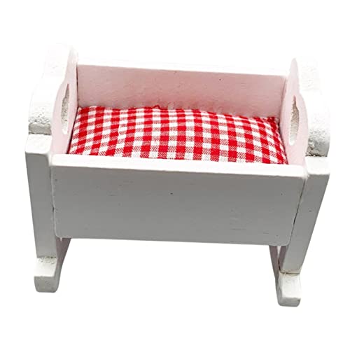 UPKOCH Puppenhaus Wiege Babypuppen Babybetten Babypuppenbett Für Babys Kinderbett Babypuppen Das Minispielzeug Kinderspielzeug Spielzeughaus Puppenhausmöbel Mini Holz von UPKOCH