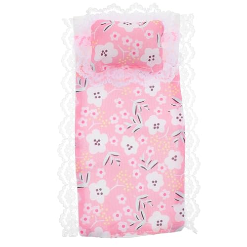 UPKOCH Puppenhausbettwäsche puppenbett puppenhaus Einrichtung Puppenhaus Schlafzimmer Accessoires Puppenhaus Dekoration Puppenhaus Babybett Puppenhauszubehör Minibett Stoff von UPKOCH
