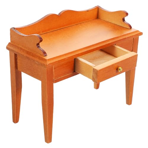 UPKOCH Puppenhausmöbel Verschleißfester Holzschreibtisch Mini Miniatur Schreibtisch Modelltisch Mini Möbel Mini Schreibtisch Basteln Dekorativer Puppenschreibtisch Mini von UPKOCH