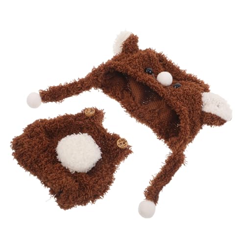 UPKOCH Puppenkleidung Puppenoverall Kostüm Puppenkostüm Kuscheltier Outfits Puppenhut Bär Puppen Outfits Puppenhaus Dekoration Puppenbekleidung Puppen Anziehhut Puppenzubehör Kunststoff von UPKOCH