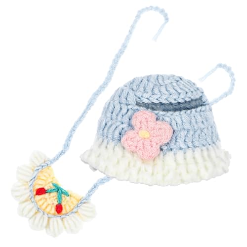 UPKOCH Puppenkleidung für Puppen Weiches Häkel-Blumen-mützchen und Halstuch Kompatibel mit Labubu Süßes Puppenhaus-zubehör für Sammler von UPKOCH