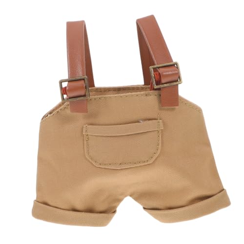 UPKOCH Puppenoverall Kuscheltier Kleidung Kleidung Mode für Puppen puppenkleidung Puppen Latzhosen für Plüschtiere Karierte Puppenmode Puppenkleider Stoff Khaki von UPKOCH