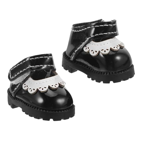 UPKOCH Puppenschuhe Schwarz Mini PU Prinzessin Schuhe Ersatz Puppe Kleidungszubehör Leicht Komfortabel Für Puppen Kostüm Zubehör von UPKOCH