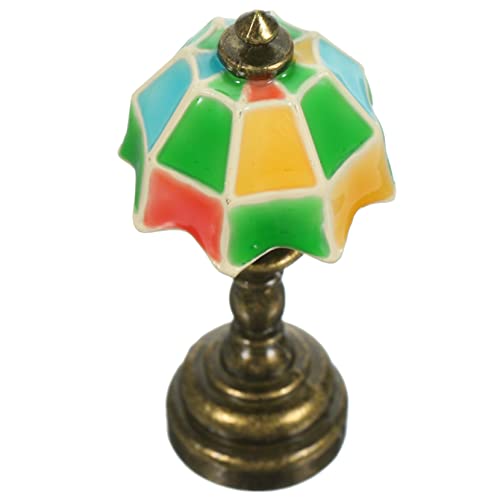 UPKOCH Puppenstuben-Tischlampe Puppenbett Mini-Laptop Schreibtischlampe lampen für puppenstuben Modelllampenornamente Mini-Möbelmodell Filigrane Mini-Tischleuchte Legierung von UPKOCH
