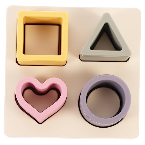 UPKOCH Erkennungsspielzeug Kognitives Spielzeug Lernspielzeug Für Kinder Geometrisches Formpuzzle Silikonmaterial Sicher Für Jungen Und Mädchen Zufällige Farbe von UPKOCH