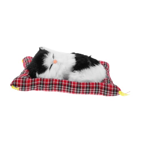 UPKOCH Realistische Katzenfigur mit Interaktivem Miauen Kleine Plüschkatze mit Weichem Kissen Handgefertigte Deko für Wohnzimmer Schlafzimmer Büro Perfektes für Katzenliebhaber von UPKOCH