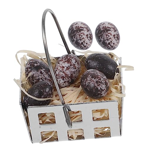 UPKOCH 1satz Miniatur Eierkorb Puppenhaus Dekoration Eiern Perfektes Zubehör Für Kreative Spielszenen Für Ostern Und Fantasievolles Spielen von UPKOCH