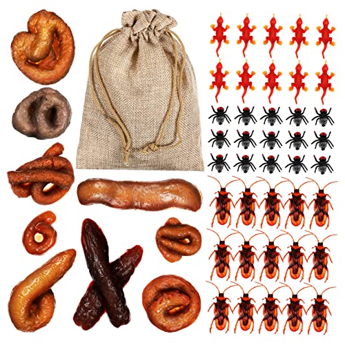 UPKOCH Realistisches Fake Poop mit Echsen und Fliegen Teiliges Halloween Streichspielzeug Lustige Deko für Halloween Party April Fools Originelle Geschenkideen Vielseitig Einsetzbar von UPKOCH