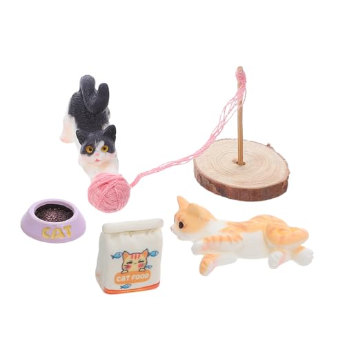 UPKOCH Realistisches Miniatur-katzenfigurenset mit Mini-garnball Wetterfest und Langlebig Detailgetreu für Puppenhaus-Dekoration und Kreatives Indoor-Outdoor-Spiel UPKOCH Realistisches Miniatur-katzenfigurenset mit Mini-garnball Wetterfest und Langlebig Detailgetreu für Puppenhaus-Dekoration und Kreatives Indoor-Outdoor-Spiel von UPKOCH
