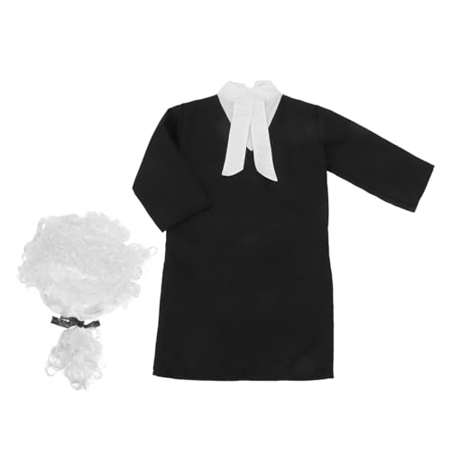 UPKOCH Realistisches Richterkostüm mit Perücke Weicher Atmungsaktiver Stoff Geeignet für Halloween Rollenspiele Vielseitiges Gerichtssaal Kostüm für Jungen und Mädchen UPKOCH Realistisches Richterkostüm mit Perücke Weicher Atmungsaktiver Stoff Geeignet für Halloween Rollenspiele Vielseitiges Gerichtssaal Kostüm für Jungen und Mädchen von UPKOCH