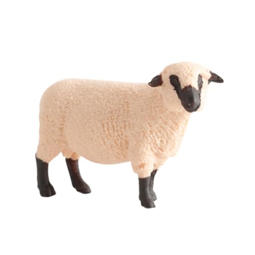 UPKOCH Realistisches Schaf Modell Beige Lebensechtes Tier Ornament aus Kunststoff Detailreiche Wildtier Dekoration für Kinderzimmer Pädagogisches Desktop dekoobjekt Sicheres Geschenk für von UPKOCH