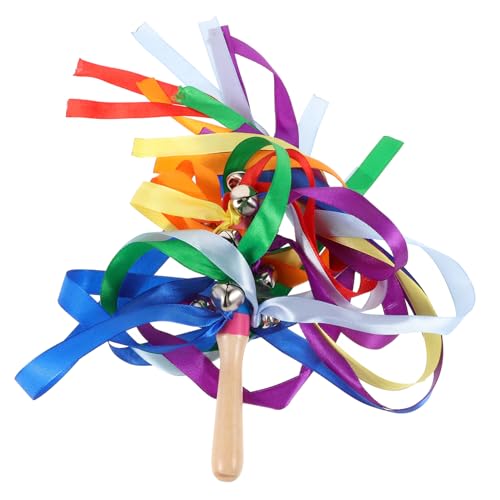 UPKOCH Regenbogen Tanzbänder für Farbenfrohes Seidenband mit Glocken für Rhythmische Party Events und Kreative Aktivitäten im Freien von UPKOCH
