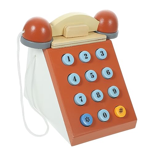UPKOCH Retro-telefonspielzeug Für Spielmatte Babyspielzeug Handy Klapphandy Tablette Kleinkindspielzeug Fernbedienung Telefonspielzeug Aus Holz Hölzern von UPKOCH