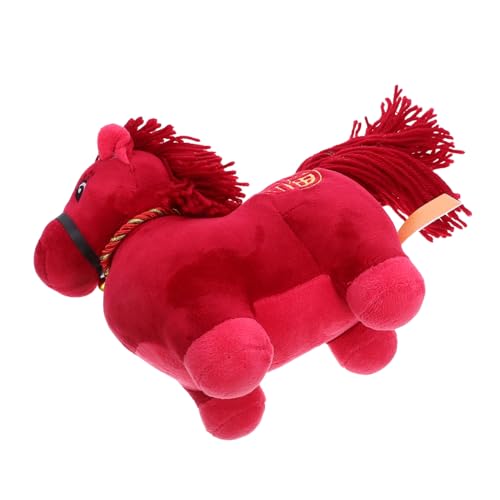 UPKOCH Rotes Plüschpferd Weiches Kuscheliges Stehendes Pferdespielzeug für Chinesisches Maskottchen Jahr des Pferdes Lunar Neujahrsdekoration und von UPKOCH
