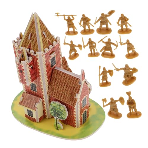UPKOCH Satz 100 Stück Rittermodell mittelalterliche Miniatur Ritter Actionfiguren Soldaten Figuren sammlerstücke Burg Spielset Armee Jungs Actionfiguren der Armee Plastik Golden von UPKOCH