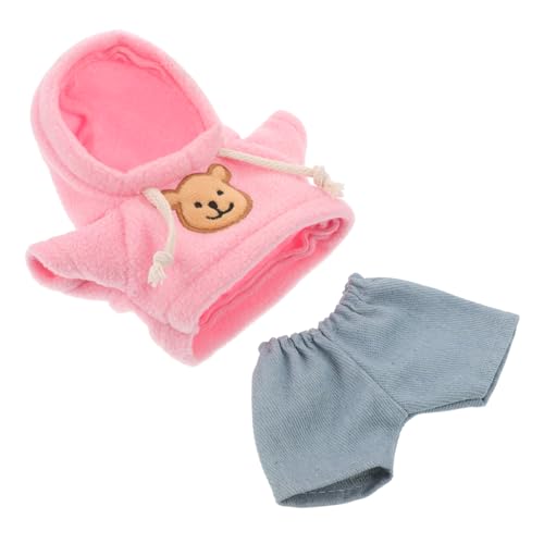 UPKOCH Süßes Plüschbär-puppenkleidungsset – 20 cm Großes Stofftier-Outfit Mit Kapuzenpullover Und Jeanshose von UPKOCH