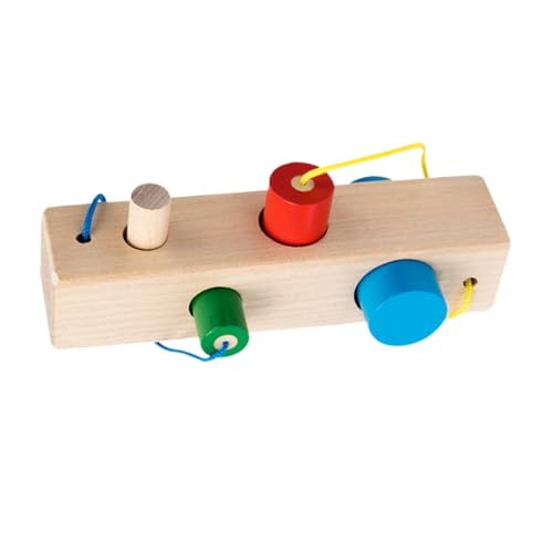 UPKOCH Satz von Säulenblockspielzeug Farb -Lernspielzeug kompaktes Kinderspielzeug versorgen lustiges Kinderspielzeug kompakter Formsortierer pädagogischer Formensortierer Holz von UPKOCH