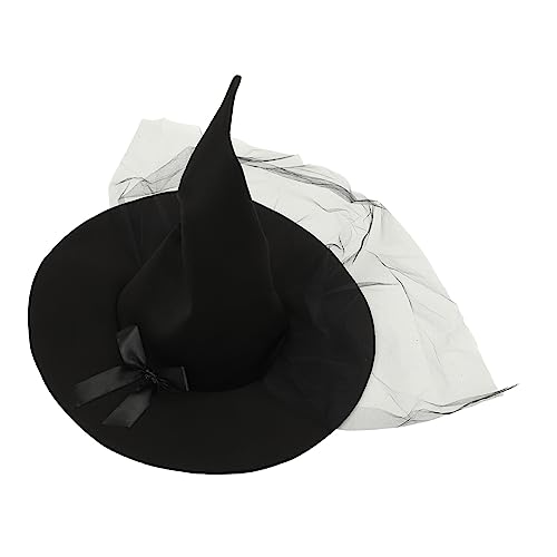 UPKOCH Schleife Zaubererhut Hut im Halloween-Stil Stirnbänder für Damen-Make-up Hexenhüte Halloween Hexenhut Kostümzubehör Hexenhut Halloween-Party- Hexenhut Gittergewebe Black von UPKOCH