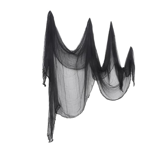 UPKOCH Schwarzes Halloween Spinnennetz Gruselige Dekogaze für Innen und Außen Leichtes Stretch Gewebe Wiederverwendbar für Party und Fensterdekorationen von UPKOCH