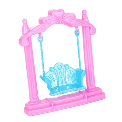 UPKOCH Simulation Einer Minischaukel für kinderspielzeug puppenhauszubehör Dollhouse Accessories Puppenhaushandwerk Mini-Hängesessel-Ornament Plastik Rosa von UPKOCH