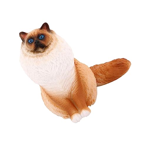 UPKOCH Simulation Katzenmodell Katzenfiguren Katzenstatuen Miniatur Katzenfiguren Ornament Kinderspielzeug Lebensechte Katzenfigur Kind Pädagogisches Katzenmodell Kinderspielzeug Gelber von UPKOCH