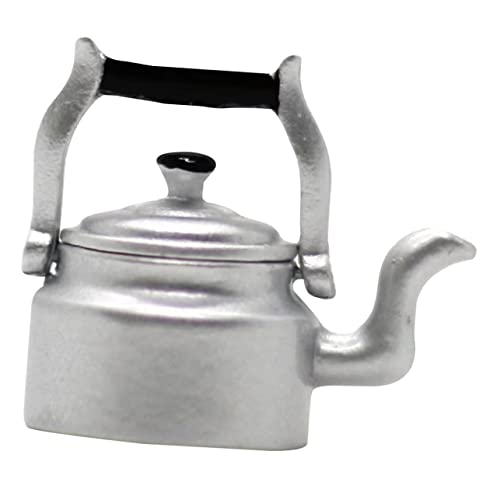 UPKOCH Simulierter Wasserkocher Szene Miniaturen Teppich Riese Künstlich Lebensechter Wasserkocher Küche Mini-wasserkocher Wasserkocher Dekoration Mini-Topf Metall Silver von UPKOCH