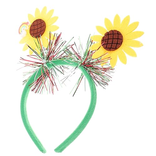UPKOCH Sonnenblumen-stirnband Turban-stirnband Sonnenblume Kopfstück Stirnbänder Sonnenblumenhochzeit Krone Stirnband Haardekoration Hippie-blumenkrone Plastik von UPKOCH