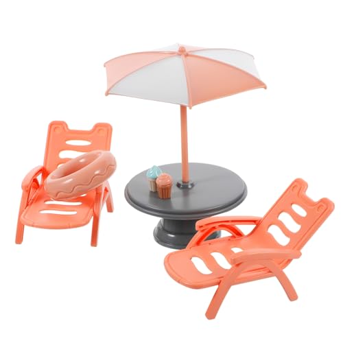 UPKOCH Strandkorb Set Süße Hüpfbälle Für Bausätze Sandzubehör Miniatur Dekoration Mini Strandkorb Ornament Puppenhaus Ornament Simulationstisch Requisiten Mini Möbel Abs von UPKOCH