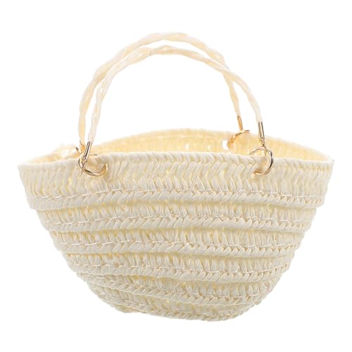 UPKOCH Miniatur-puppenhaus Handgewebter Korb Ob11 Strohtasche Für Puppen Kleiner Osterkorb Puppenzubehör Tragbarer Mini-einkaufskorb Für Puppenhaus von UPKOCH