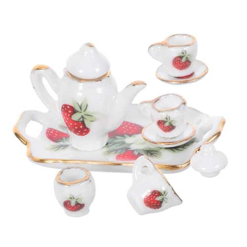 UPKOCH Taschenteeservice Modell Miniatur Keramik Teekannen Puppenhaus Miniaturtassen Winzige Kaffeetasse Mini Porzellan Teetasse Mini Tasse Für Puppenhaus Teetassen Dekor von UPKOCH