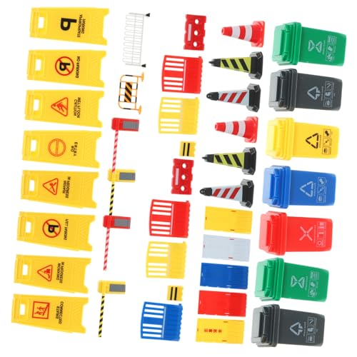 UPKOCH Teiliges Verkehrsbarrieren spielset Miniatur Straßensperren Modellspielzeug Bunte Lernspielzeuge für Verkehrserziehung und Kreativen Rollenspielen von UPKOCH