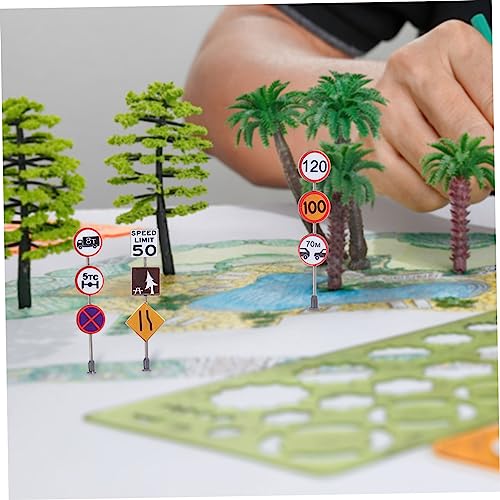 UPKOCH Teiliges Verkehrszeichen Spielset aus Robustem Kunststoff Realistische Miniatur Straßenschilder für Wetterfest und Langlebig für Outdoor Spiel und Verkehrserziehung von UPKOCH