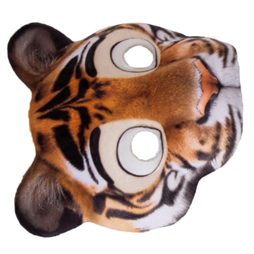 UPKOCH Tiger-halbgesichtsmaske Aus Eva-material Mit Elastischem Band Für Karneval Halloween Und Partys Realistische Tiermaske Für Cosplay Und Verkleidungen von UPKOCH