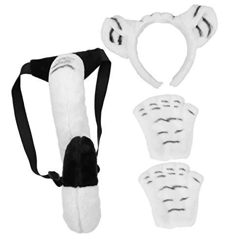 UPKOCH Tiger Kostüm mit Tigerohren Haarreif Fingerlosen Tigerhandschuhen und Kuscheligem Tiger Tierkostüm Zubehör für Cosplay Fasching Geburtstagsparty und Halloween von UPKOCH