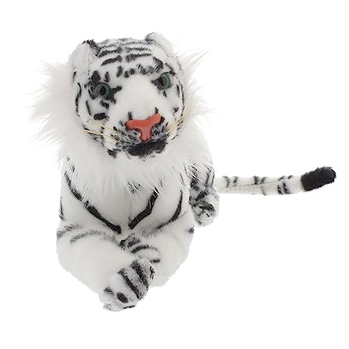 UPKOCH Tigerpuppe Tiger Mit Tieren Gefüllte Puppen Ausgestopftes Tierspielzeug Simulation Tiger Stoffpuppen Weiß von UPKOCH