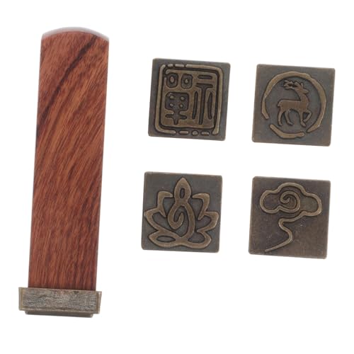 UPKOCH Tonstempel Keramik Stempel zum Basteln chinesische Kalligraphie siegelstempel Stempelkunst Kalligraphie-Stempel Kalligraphie Siegel Stoffblockstempel handgeschnitzte Stempel Holz von UPKOCH