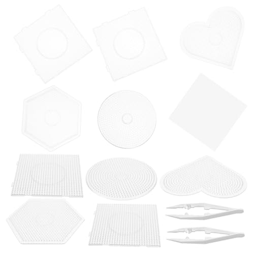 UPKOCH Transparente Bügelperlen Steckplatten mit Ineinanderverriegelbar für DIY Bastelprojekte Kreative Perlenvorlagen Einfache Positionierung und Effiziente Handwerksgestaltung von UPKOCH